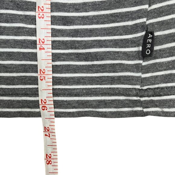 Aeropostale Women's Gray Striped Henley Long Sleeve Top Sz S Casual Classic - Picture 7 of 10